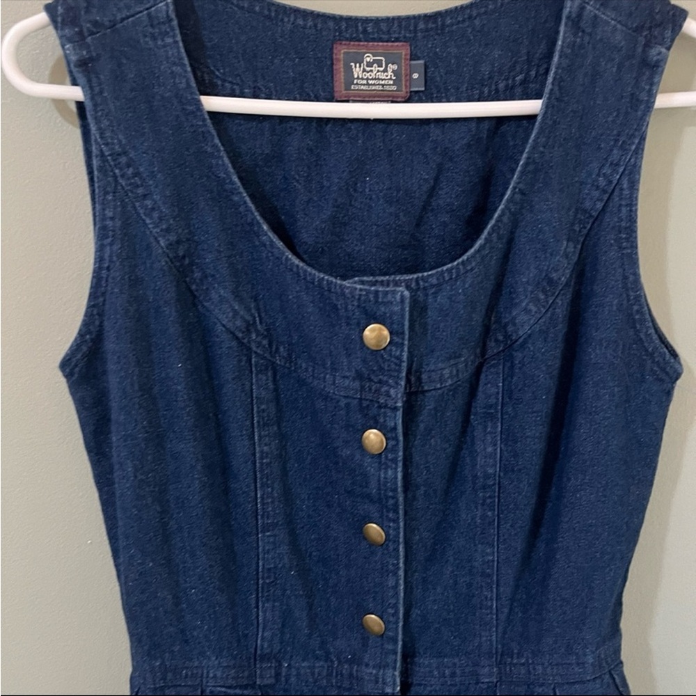 Vintage Denim Sleeveless Button-Down Dress - Picture 2 of 4